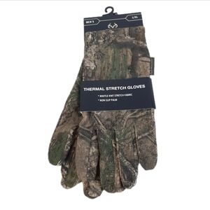 🔥Realtree Men's Thermal Stretch Hunting Gloves Non-Slip Palm Size L XL New